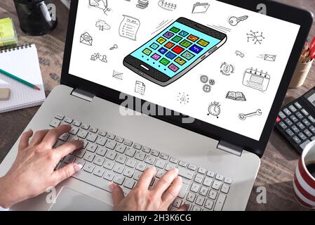 Apps concept shown on a laptop screen Stock Photo