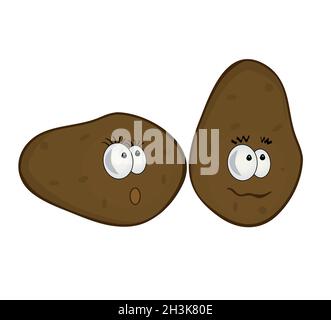 Potato cartoon icon, isolated on white background vector Stock Vector