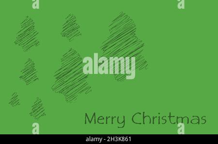 Trees, gifts card with Merry Christmast vector Stock Vector
