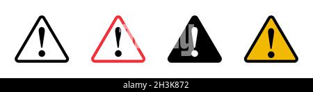 Caution sign icon set simple design Stock Vector