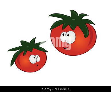 Tomato cartoon icons, isolated on white background vector Stock Vector