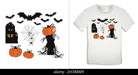 Halloween icon,  t-shirt graphics design vector Stock Vector