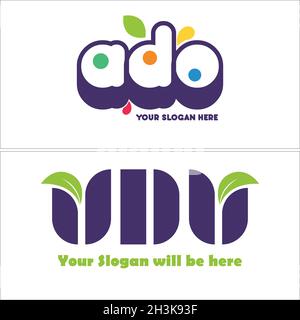 Modern wordmark combination leaf nature logo design Stock Vector