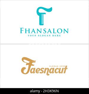Modern salon hairdressing comb icon logo design Stock Vector