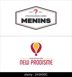 Modern business company recreation air balloon logo design Stock Vector