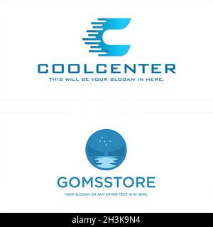 Modern letter C river business company logo design Stock Vector