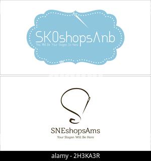 Modern business fashion sewing needle logo design Stock Vector