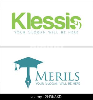 Set of education graduation people logo design Stock Vector