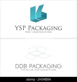 Modern business box packaging logo design Stock Vector