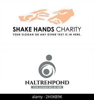 Set of Nonprofit charity people care logo design Stock Vector