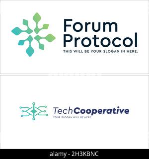 Modern technology connected logo design Stock Vector