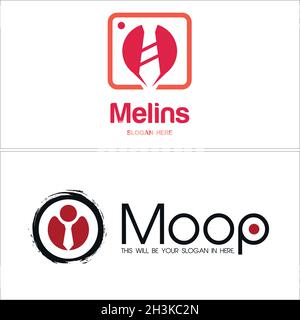 Modern business job recruitment people tie logo design Stock Vector