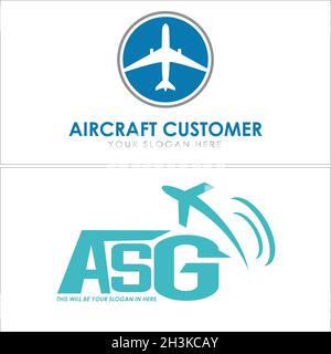 Modern flight plane aircraft logo design Stock Vector