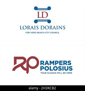 Modern letter icon law pillar business company logo design Stock Vector