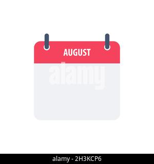 Calendar icon symbol august simple design Stock Vector