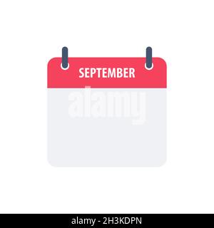 Calendar icon symbol september simple design Stock Vector