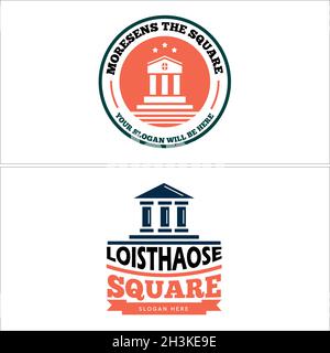 Modern education school building logo design Stock Vector
