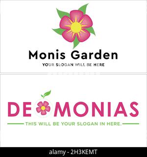 Modern garden flower logo design Stock Vector