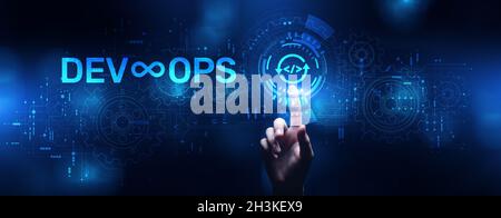 DevOps Methodology Development Operations agil programming technology concept. Stock Photo
