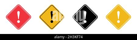 Caution sign icon set simple design Stock Vector