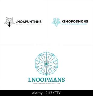Modern technology global star circuit connected logo design Stock Vector
