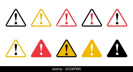 Caution sign icon set simple design Stock Vector