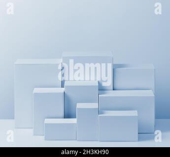 Blue blank boxes Stock Photo