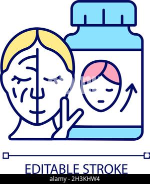 Rejuvenative supplements RGB color icon Stock Vector
