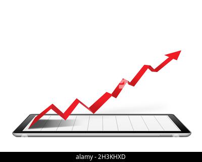Growth projection on a digital tablet Stock Photo