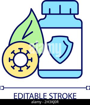 Antioxidant supplements RGB color icon Stock Vector