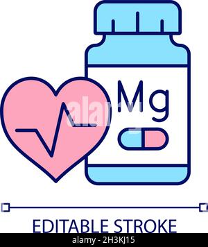 Magnesium supplements RGB color icon Stock Vector