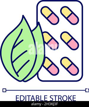 Herbal supplements RGB color icon Stock Vector