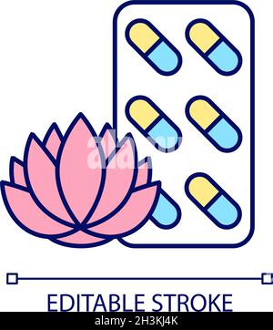 Tranquilizing supplements RGB color icon Stock Vector