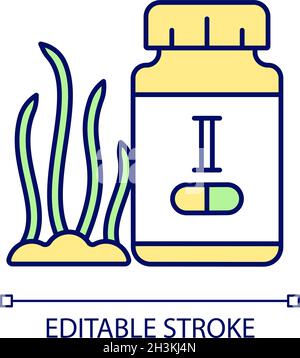 Iodine supplements RGB color icon Stock Vector