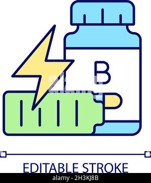 B vitamins for fatigue RGB color icon Stock Vector
