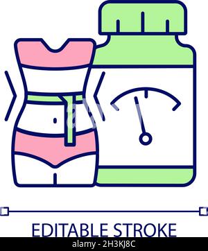 Supplements for weight loss RGB color icon Stock Vector