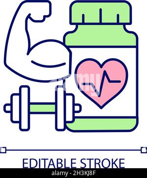 Cardiovascular supplements for athletes RGB color icon Stock Vector