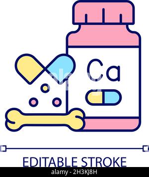 Calcium supplements RGB color icon Stock Vector