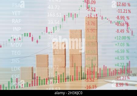 Stock market data and cubes chart Stock Photo