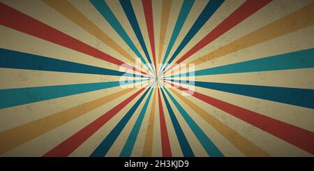 Abstract retro rays grunge background Stock Vector