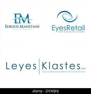 Modern Letter FM business eye optical logo design Stock Vector