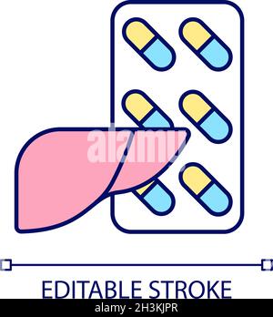 Supplements for liver RGB color icon Stock Vector