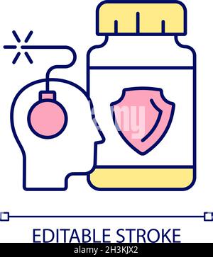 Anxiety supplements RGB color icon Stock Vector