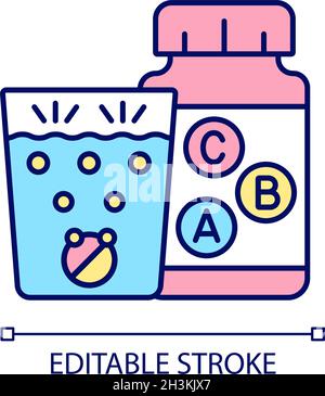 Vitamin effervescents RGB color icon Stock Vector