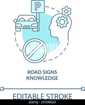 Road signs knowledge blue concept icon Stock Vector