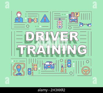 Driving training word concepts banner Stock Vector