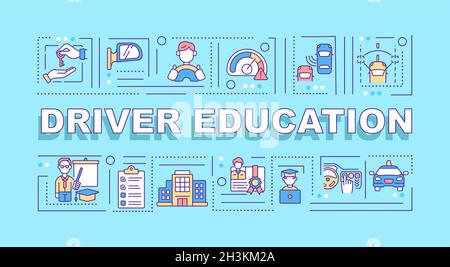 Driver education word concepts banner Stock Vector