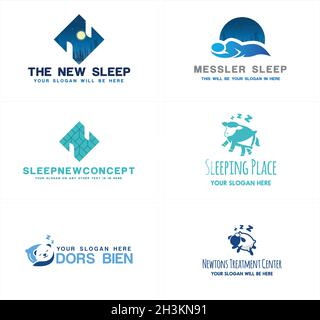 Modern relaxation sleep dream logo design Stock Vector