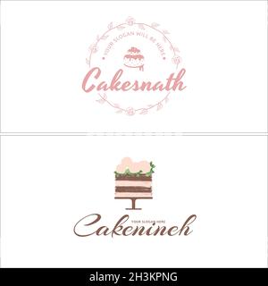 Modern business store restaurant cake sweet logo vector illustration design Stock Vector