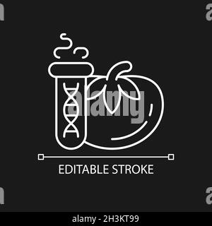 GMO testing white linear icon for dark theme Stock Vector